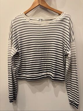 Three Dots Striped Long-Sleeve Tee